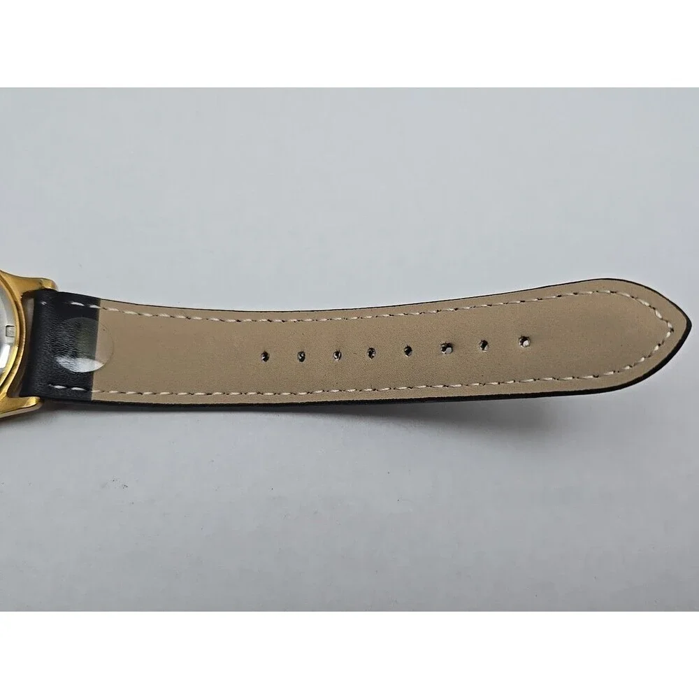 Candino Swiss Made Gold Tone Date Dress Watch Leather Band New Battery Ref 13854
